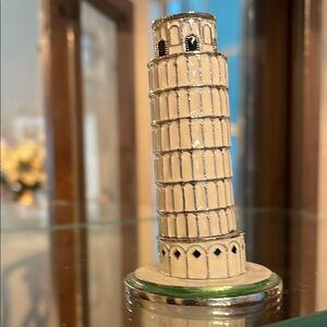Kubla Silver and Cream Leaning Tower of Pisa Trinket Hideaway Box